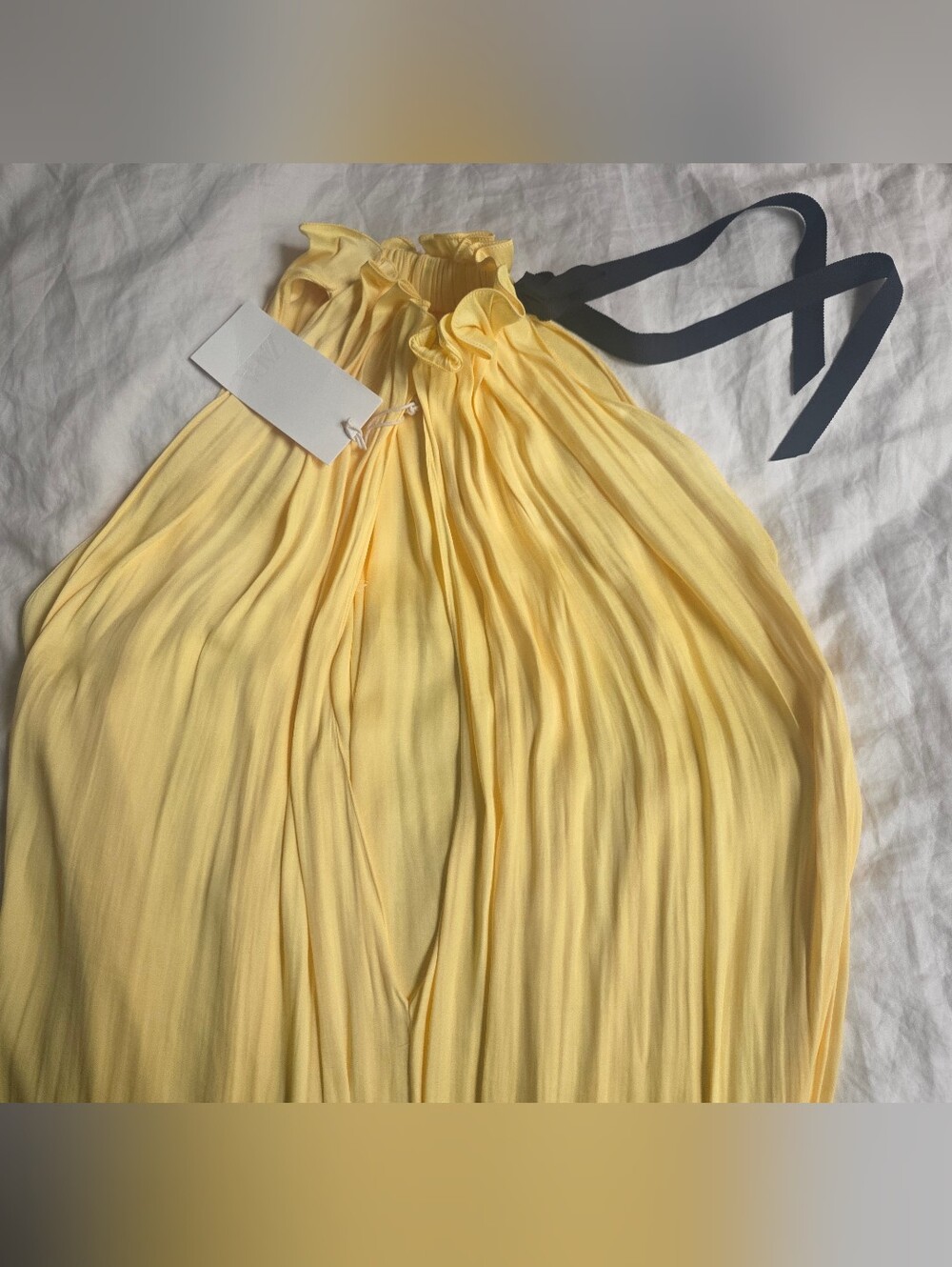 ZARA SATIN EFFECT HALTER DRESS ZW COLLECTION yellow Bnwt - Picture 15 of 16